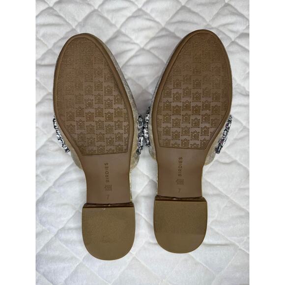 Birdies The Songbird Snow Crystal Velvet Bridal Slides - Size 7 - Picture 5 of 13